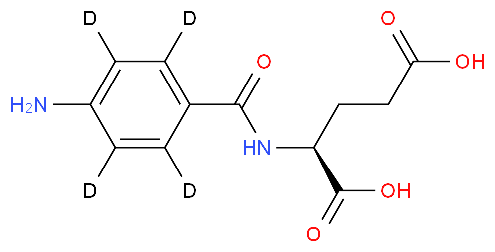 (2S)-2-{[4-amino(<sup>2</sup>H<sub>4</sub>)phenyl]formamido}pentanedioic acid_分子结构_CAS_461426-34-6
