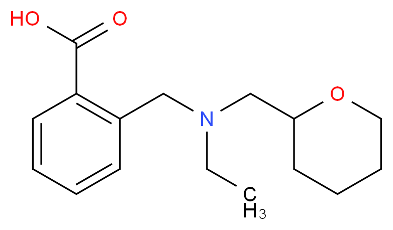 2-{[ethyl(tetrahydro-2H-pyran-2-ylmethyl)amino]methyl}benzoic acid_分子结构_CAS_)