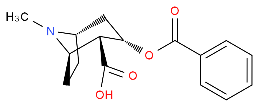 (1R,2R,3S,5S)-3-(benzoyloxy)-8-methyl-8-azabicyclo[3.2.1]octane-2-carboxylic acid_分子结构_CAS_519-09-5