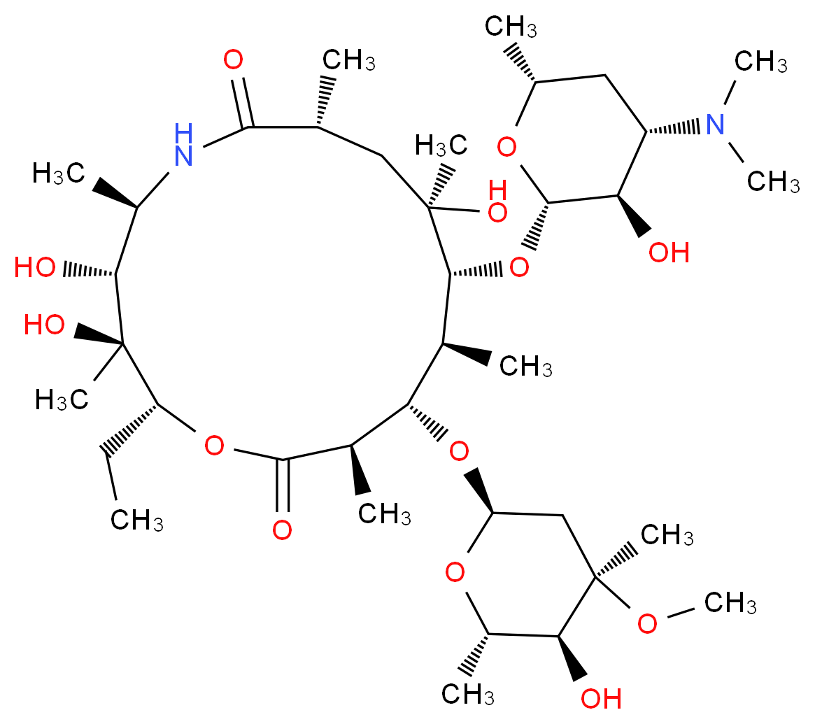 9a-aza-9a-homo Erythromycin A_分子结构_CAS_76820-32-1)