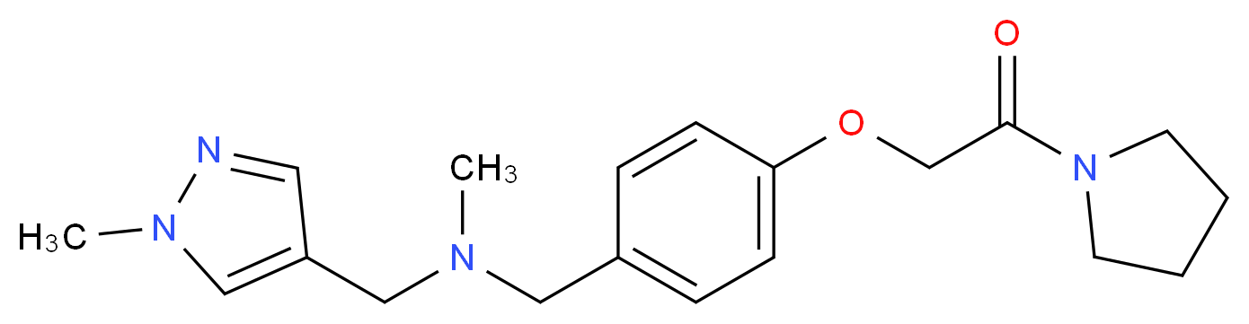 N-methyl-1-(1-methyl-1H-pyrazol-4-yl)-N-[4-(2-oxo-2-pyrrolidin-1-ylethoxy)benzyl]methanamine_分子结构_CAS_)