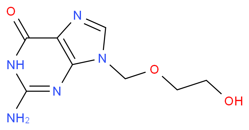 2-amino-9-[(2-hydroxyethoxy)methyl]-6,9-dihydro-1H-purin-6-one_分子结构_CAS_59277-89-3