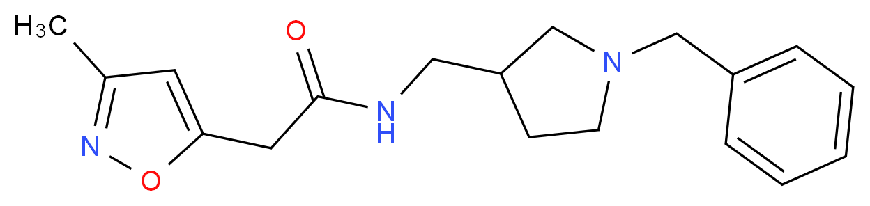 N-[(1-benzylpyrrolidin-3-yl)methyl]-2-(3-methylisoxazol-5-yl)acetamide_分子结构_CAS_)