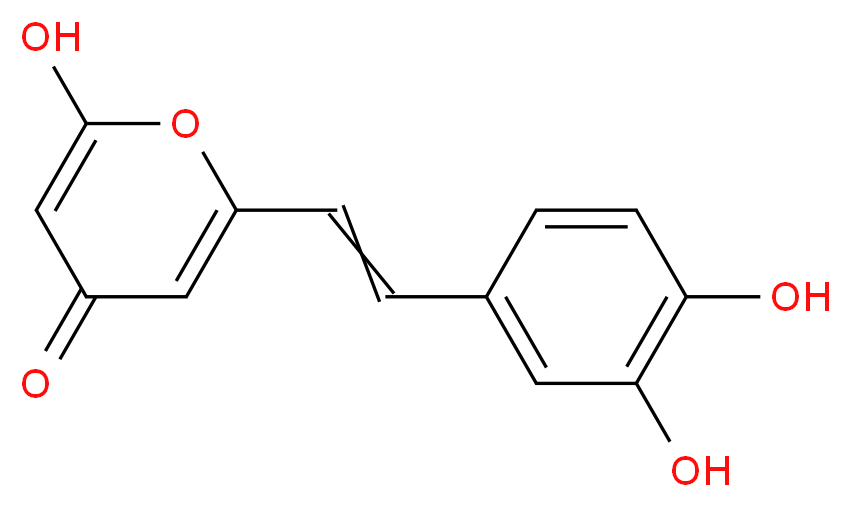 2-[2-(3,4-dihydroxyphenyl)ethenyl]-6-hydroxy-4H-pyran-4-one_分子结构_CAS_555-55-5
