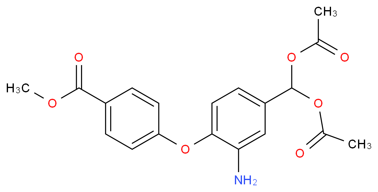 Methyl 4-{2-amino-4-[bis(acetyloxy)methyl]-phenoxy}benzenecarboxylate_分子结构_CAS_)