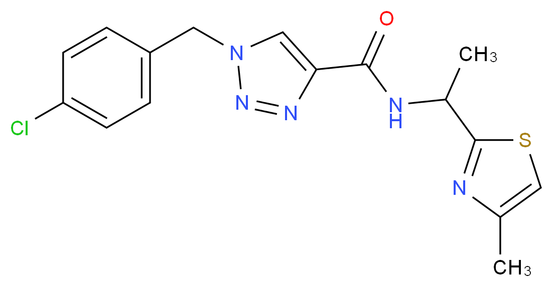 1-(4-chlorobenzyl)-N-[1-(4-methyl-1,3-thiazol-2-yl)ethyl]-1H-1,2,3-triazole-4-carboxamide_分子结构_CAS_)