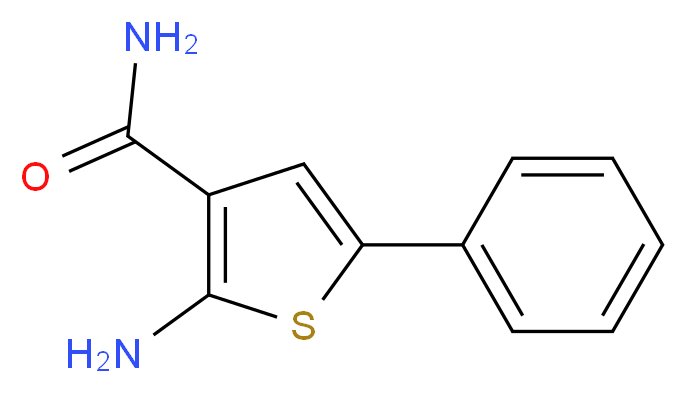 2-amino-5-phenylthiophene-3-carboxamide_分子结构_CAS_4815-35-4