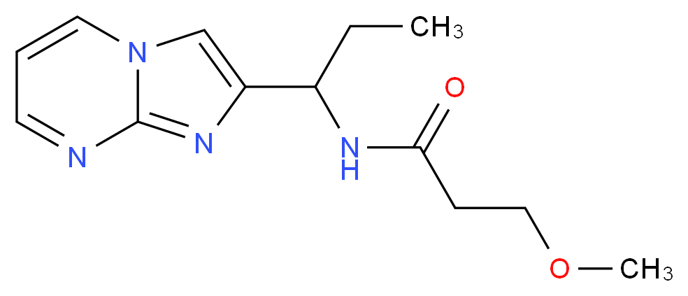 N-(1-imidazo[1,2-a]pyrimidin-2-ylpropyl)-3-methoxypropanamide_分子结构_CAS_)