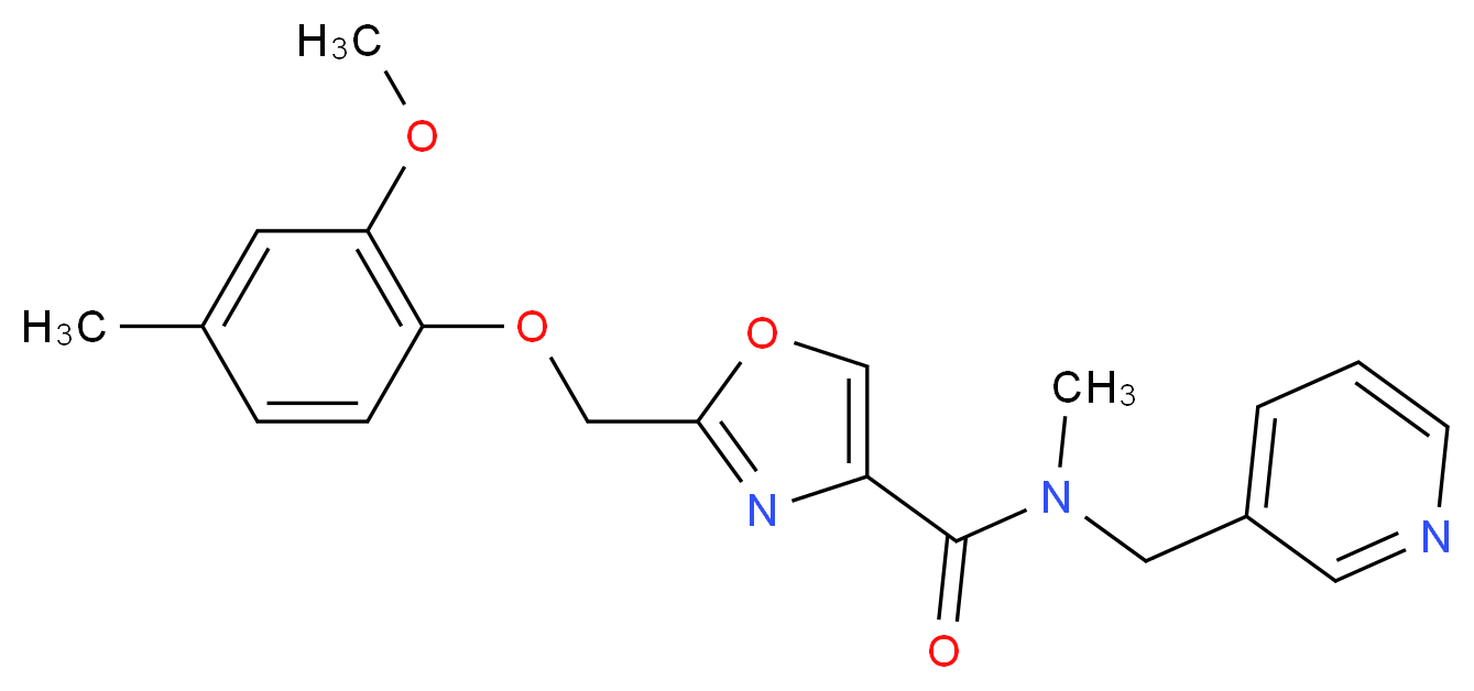 2-[(2-methoxy-4-methylphenoxy)methyl]-N-methyl-N-(3-pyridinylmethyl)-1,3-oxazole-4-carboxamide_分子结构_CAS_)