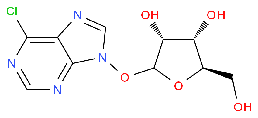 (3R,4S,5R)-2-[(6-chloro-9H-purin-9-yl)oxy]-5-(hydroxymethyl)oxolane-3,4-diol_分子结构_CAS_2004-06-0