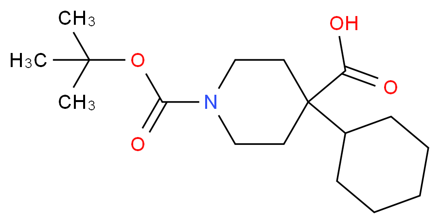 1-(tert-Butoxycarbonyl)-4-cyclohexylpiperidine-4-carboxylic acid_分子结构_CAS_273378-16-8)