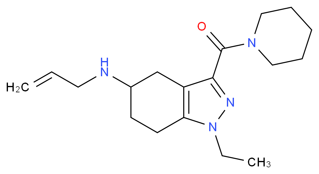 N-allyl-1-ethyl-3-(1-piperidinylcarbonyl)-4,5,6,7-tetrahydro-1H-indazol-5-amine_分子结构_CAS_)