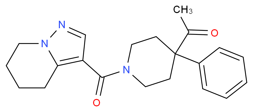 1-[4-phenyl-1-(4,5,6,7-tetrahydropyrazolo[1,5-a]pyridin-3-ylcarbonyl)-4-piperidinyl]ethanone_分子结构_CAS_)