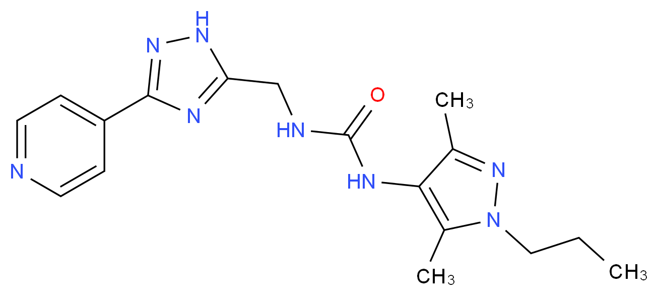 N-(3,5-dimethyl-1-propyl-1H-pyrazol-4-yl)-N'-[(3-pyridin-4-yl-1H-1,2,4-triazol-5-yl)methyl]urea_分子结构_CAS_)