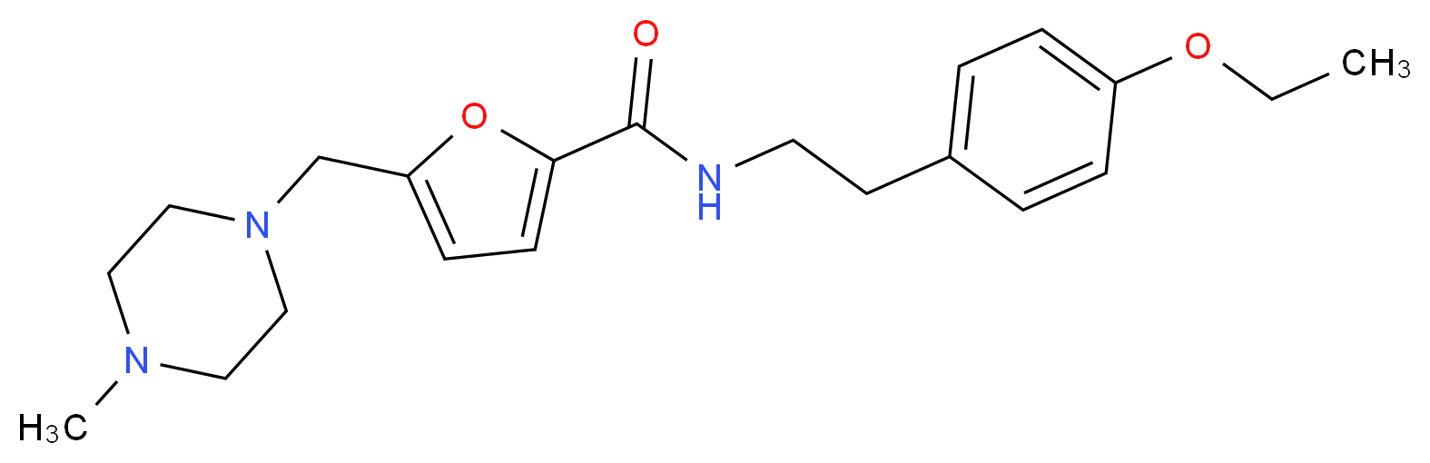 N-[2-(4-ethoxyphenyl)ethyl]-5-[(4-methylpiperazin-1-yl)methyl]-2-furamide_分子结构_CAS_)