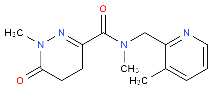 N,1-dimethyl-N-[(3-methyl-2-pyridinyl)methyl]-6-oxo-1,4,5,6-tetrahydro-3-pyridazinecarboxamide_分子结构_CAS_)