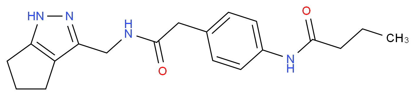 N-(4-{2-oxo-2-[(1,4,5,6-tetrahydrocyclopenta[c]pyrazol-3-ylmethyl)amino]ethyl}phenyl)butanamide_分子结构_CAS_)