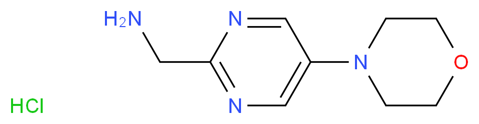 (5-morpholinopyrimidin-2-yl)methanamine hydrochloride_分子结构_CAS_1196155-79-9)