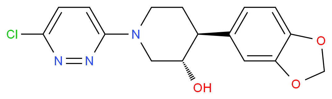(3S*,4S*)-4-(1,3-benzodioxol-5-yl)-1-(6-chloropyridazin-3-yl)piperidin-3-ol_分子结构_CAS_)