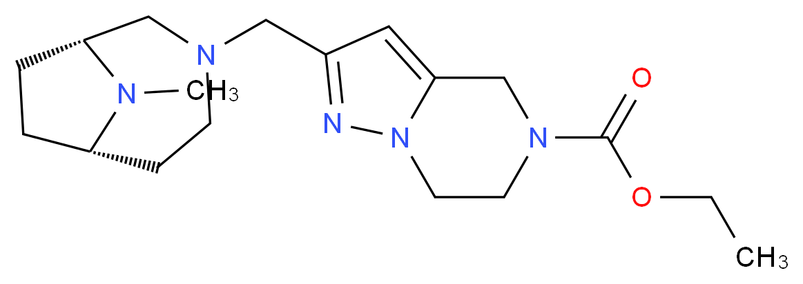 ethyl 2-{[(1R*,6S*)-9-methyl-3,9-diazabicyclo[4.2.1]non-3-yl]methyl}-6,7-dihydropyrazolo[1,5-a]pyrazine-5(4H)-carboxylate_分子结构_CAS_)