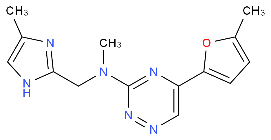 N-methyl-5-(5-methyl-2-furyl)-N-[(4-methyl-1H-imidazol-2-yl)methyl]-1,2,4-triazin-3-amine_分子结构_CAS_)