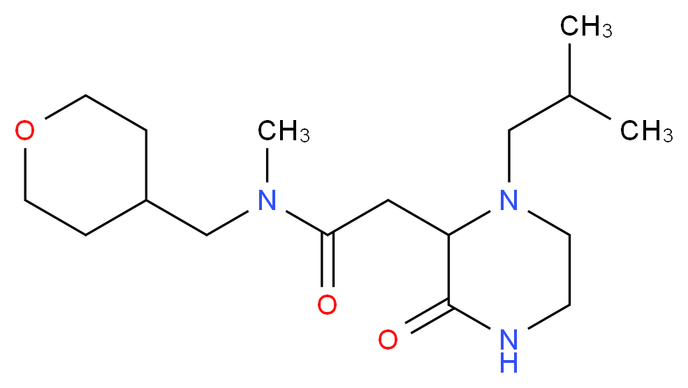 2-(1-isobutyl-3-oxo-2-piperazinyl)-N-methyl-N-(tetrahydro-2H-pyran-4-ylmethyl)acetamide_分子结构_CAS_)