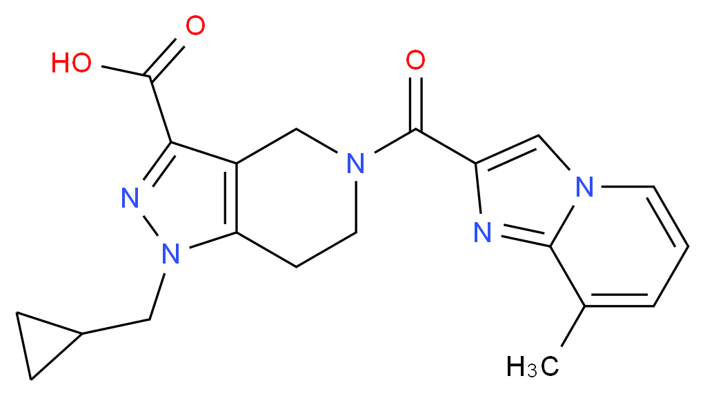 1-(cyclopropylmethyl)-5-[(8-methylimidazo[1,2-a]pyridin-2-yl)carbonyl]-4,5,6,7-tetrahydro-1H-pyrazolo[4,3-c]pyridine-3-carboxylic acid_分子结构_CAS_)
