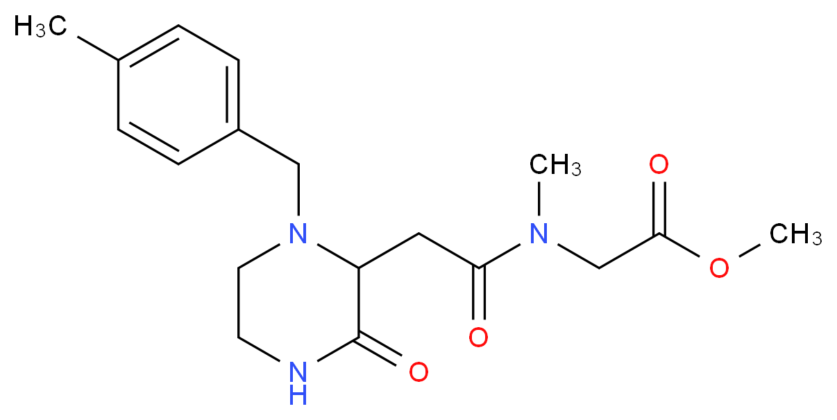 methyl N-methyl-N-{[1-(4-methylbenzyl)-3-oxo-2-piperazinyl]acetyl}glycinate_分子结构_CAS_)