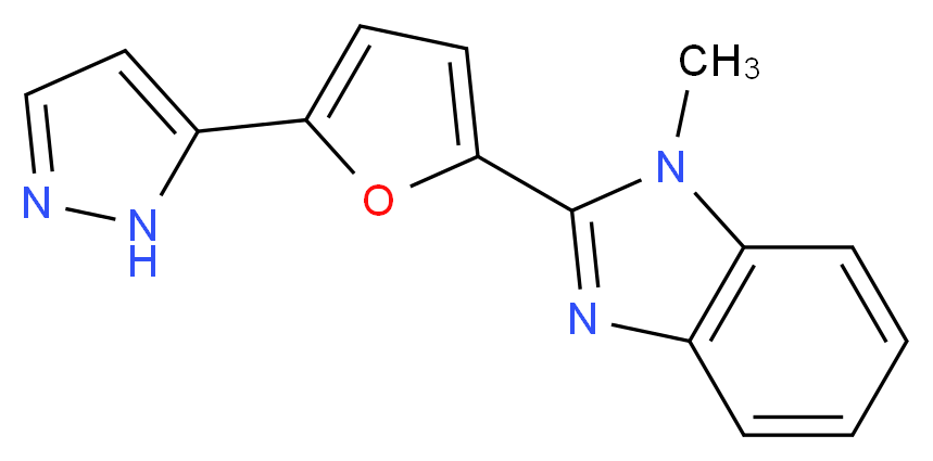 1-methyl-2-[5-(1H-pyrazol-5-yl)-2-furyl]-1H-benzimidazole_分子结构_CAS_)