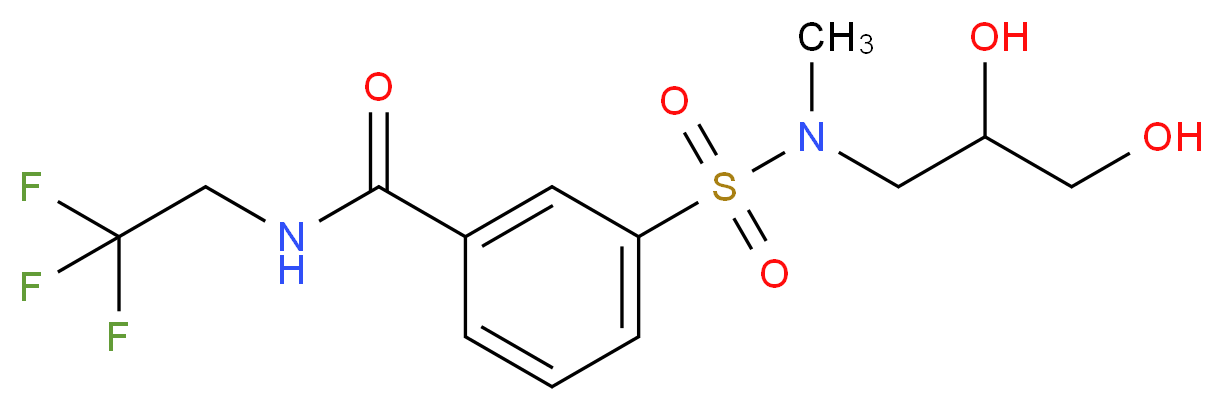 3-{[(2,3-dihydroxypropyl)(methyl)amino]sulfonyl}-N-(2,2,2-trifluoroethyl)benzamide_分子结构_CAS_)