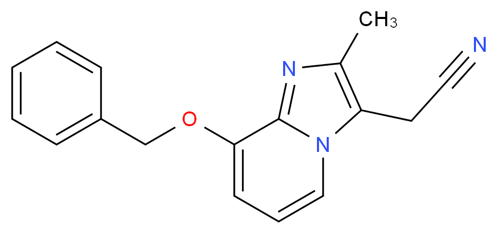 2-[8-(benzyloxy)-2-methylimidazo[1,2-a]pyridin-3-yl]acetonitrile_分子结构_CAS_76081-98-6