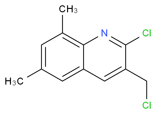 2-chloro-3-(chloromethyl)-6,8-dimethylquinoline_分子结构_CAS_948290-71-9