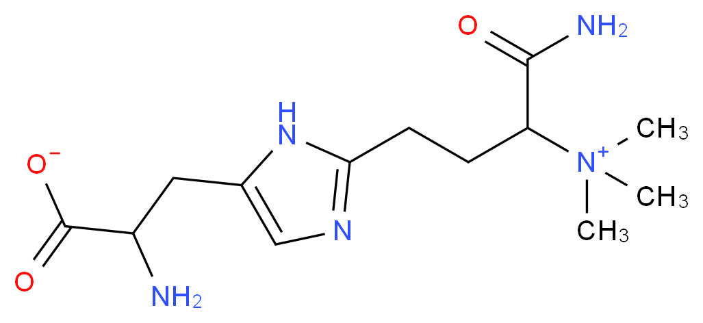 2-amino-3-{2-[3-carbamoyl-3-(trimethylazaniumyl)propyl]-1H-imidazol-5-yl}propanoate_分子结构_CAS_75645-22-6