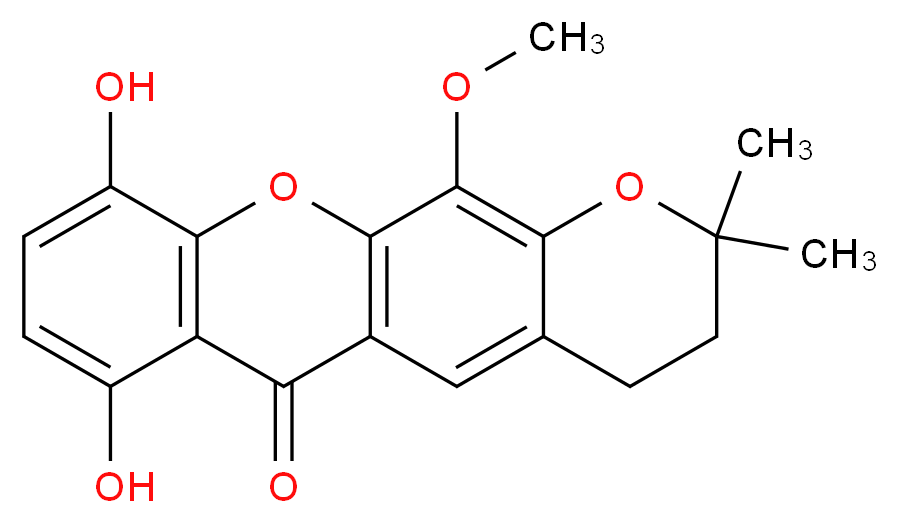 7,10-dihydroxy-12-methoxy-2,2-dimethyl-2,3,4,6-tetrahydro-1,11-dioxatetracen-6-one_分子结构_CAS_1107620-67-6