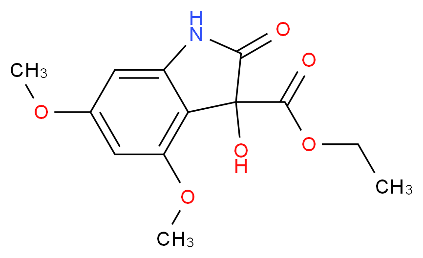 ethyl 3-hydroxy-4,6-dimethoxy-2-oxo-2,3-dihydro-1H-indole-3-carboxylate_分子结构_CAS_23659-85-0