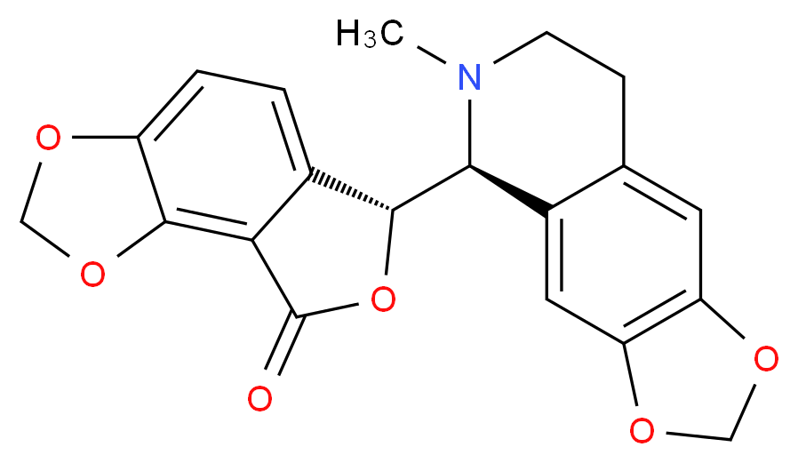 (10R)-10-[(5S)-6-methyl-2H,5H,6H,7H,8H-[1,3]dioxolo[4,5-g]isoquinolin-5-yl]-3,5,11-trioxatricyclo[7.3.0.0<sup>2</sup>,<sup>6</sup>]dodeca-1(9),2(6),7-trien-12-one_分子结构_CAS_485-49-4