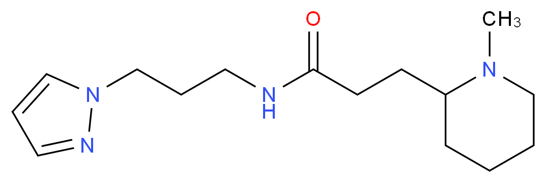 3-(1-methyl-2-piperidinyl)-N-[3-(1H-pyrazol-1-yl)propyl]propanamide_分子结构_CAS_)