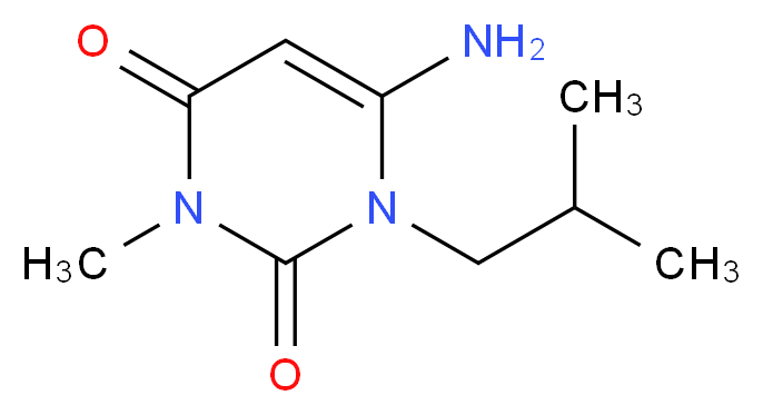 6-amino-3-methyl-1-(2-methylpropyl)-1,2,3,4-tetrahydropyrimidine-2,4-dione_分子结构_CAS_58481-39-3