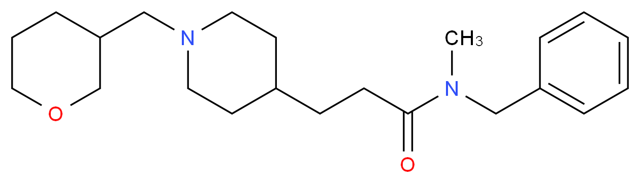 N-benzyl-N-methyl-3-[1-(tetrahydro-2H-pyran-3-ylmethyl)piperidin-4-yl]propanamide_分子结构_CAS_)