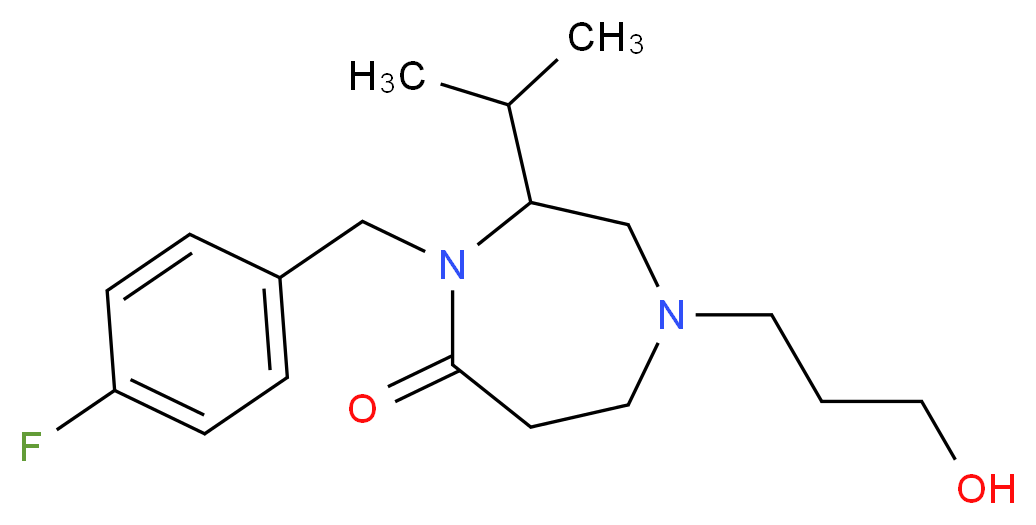 4-(4-fluorobenzyl)-1-(3-hydroxypropyl)-3-isopropyl-1,4-diazepan-5-one_分子结构_CAS_)