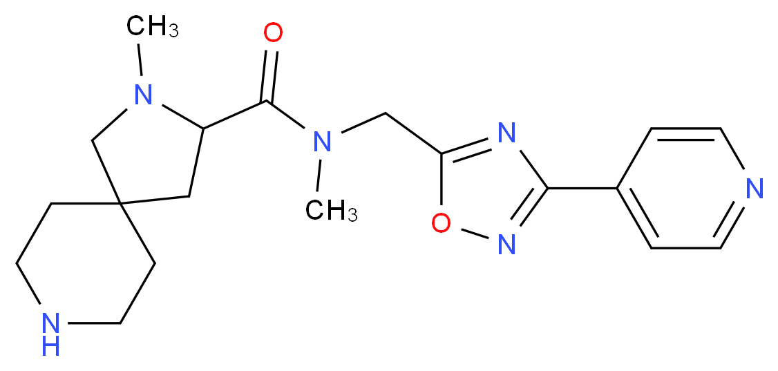 N,2-dimethyl-N-{[3-(4-pyridinyl)-1,2,4-oxadiazol-5-yl]methyl}-2,8-diazaspiro[4.5]decane-3-carboxamide_分子结构_CAS_)