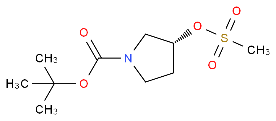 tert-butyl (3R)-3-(methanesulfonyloxy)pyrrolidine-1-carboxylate_分子结构_CAS_141699-57-2