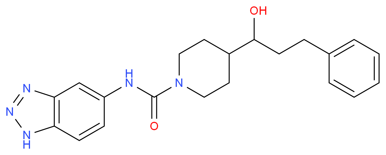 N-1H-1,2,3-benzotriazol-5-yl-4-(1-hydroxy-3-phenylpropyl)piperidine-1-carboxamide_分子结构_CAS_)