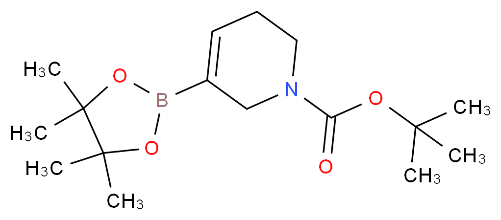tert-butyl 5-(tetramethyl-1,3,2-dioxaborolan-2-yl)-1,2,3,6-tetrahydropyridine-1-carboxylate_分子结构_CAS_885693-20-9
