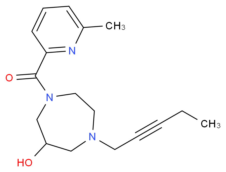 1-[(6-methylpyridin-2-yl)carbonyl]-4-pent-2-yn-1-yl-1,4-diazepan-6-ol_分子结构_CAS_)