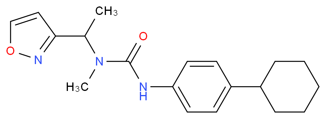 N'-(4-cyclohexylphenyl)-N-(1-isoxazol-3-ylethyl)-N-methylurea_分子结构_CAS_)