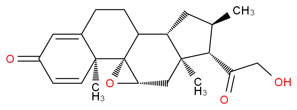 (1S,2S,11S,13R,14S,15S,17S)-14-(2-hydroxyacetyl)-2,13,15-trimethyl-18-oxapentacyclo[8.8.0.0<sup>1</sup>,<sup>1</sup><sup>7</sup>.0<sup>2</sup>,<sup>7</sup>.0<sup>1</sup><sup>1</sup>,<sup>1</sup><sup>5</sup>]octadeca-3,6-dien-5-one_分子结构_CAS_151265-33-7