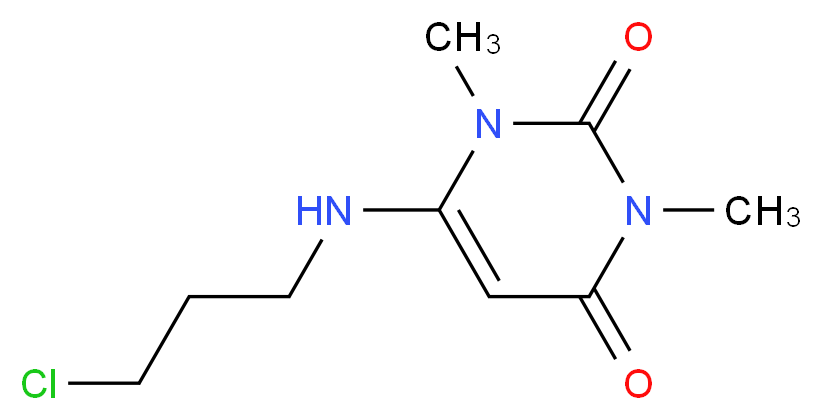 6-[(3-chloropropyl)amino]-1,3-dimethyl-1,2,3,4-tetrahydropyrimidine-2,4-dione_分子结构_CAS_34654-81-4