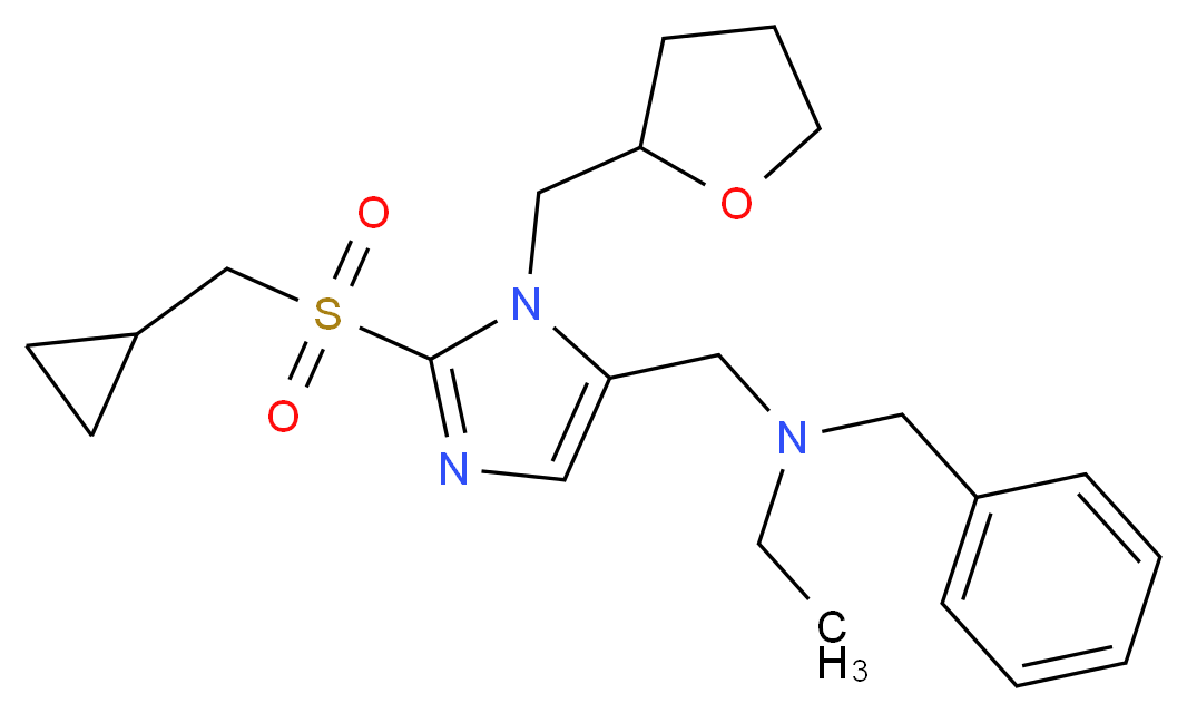 N-benzyl-N-{[2-[(cyclopropylmethyl)sulfonyl]-1-(tetrahydro-2-furanylmethyl)-1H-imidazol-5-yl]methyl}ethanamine_分子结构_CAS_)