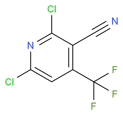 2,6-Dichloro-4-(trifluoromethyl)nicotinonitrile 97%_分子结构_CAS_13600-42-5)